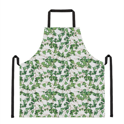 Watercolor Ivy Leaf Pattern Print Apron