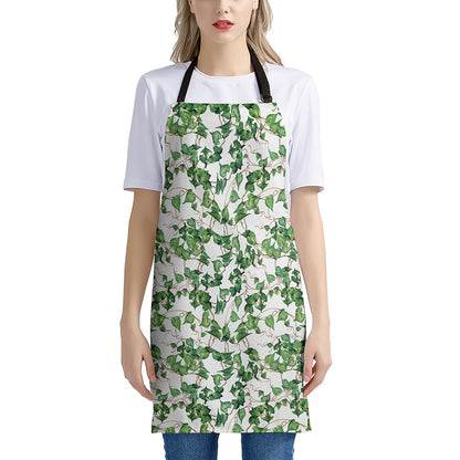Watercolor Ivy Leaf Pattern Print Apron