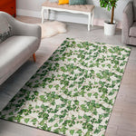 Watercolor Ivy Leaf Pattern Print Area Rug