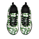 Watercolor Ivy Leaf Pattern Print Black Sneakers