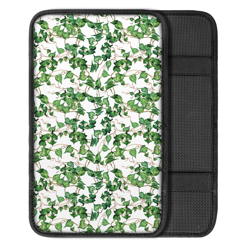 Watercolor Ivy Leaf Pattern Print Car Center Console Cover
