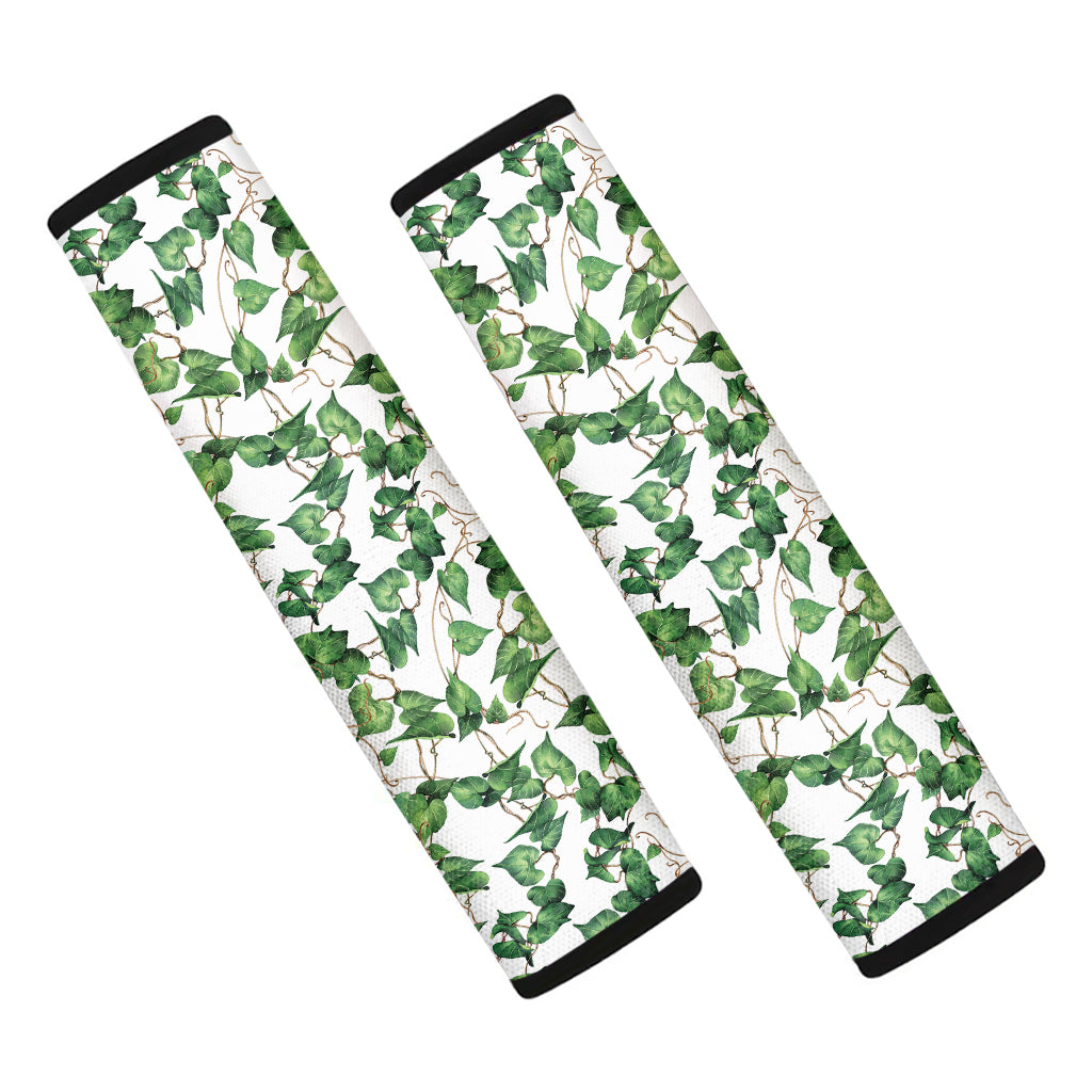 Watercolor Ivy Leaf Pattern Print Car Seat Belt Covers