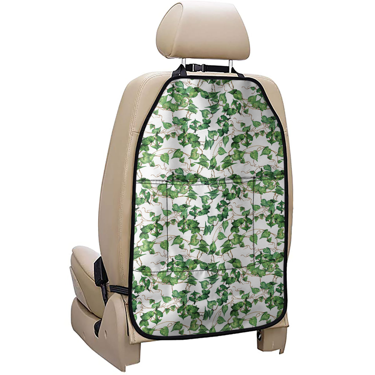 Watercolor Ivy Leaf Pattern Print Car Seat Organizers