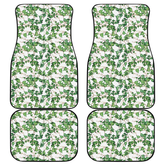 Watercolor Ivy Leaf Pattern Print Front and Back Car Floor Mats