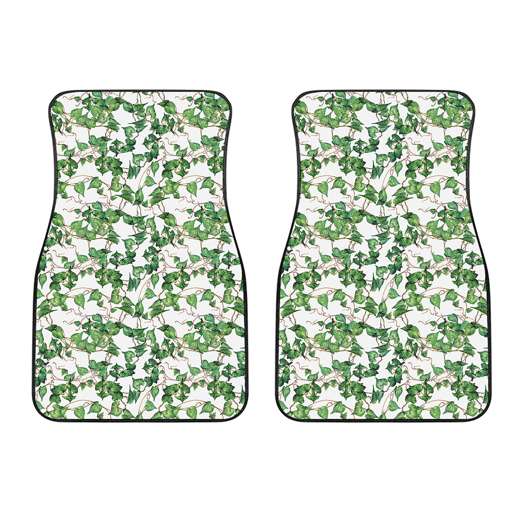 Watercolor Ivy Leaf Pattern Print Front Car Floor Mats