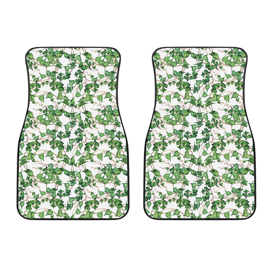 Watercolor Ivy Leaf Pattern Print Front Car Floor Mats