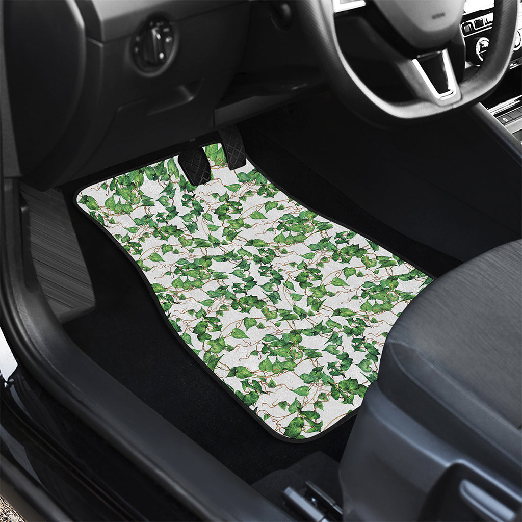 Watercolor Ivy Leaf Pattern Print Front Car Floor Mats