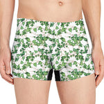 Watercolor Ivy Leaf Pattern Print Men's Boxer Briefs