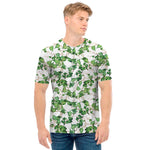 Watercolor Ivy Leaf Pattern Print Men's T-Shirt