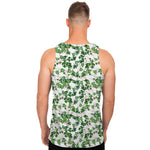 Watercolor Ivy Leaf Pattern Print Men's Tank Top