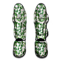 Watercolor Ivy Leaf Pattern Print Muay Thai Shin Guards
