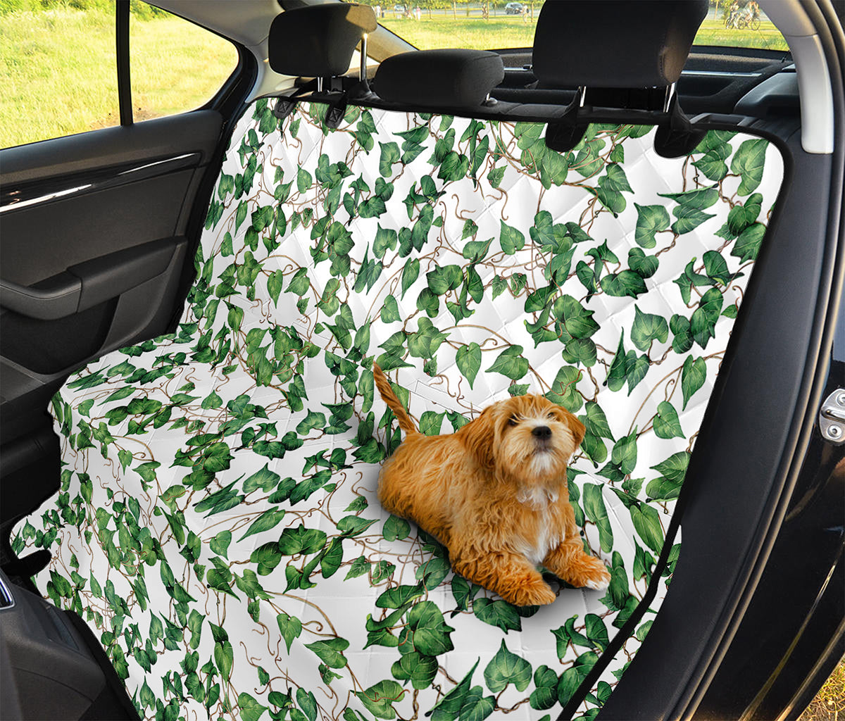 Watercolor Ivy Leaf Pattern Print Pet Car Back Seat Cover