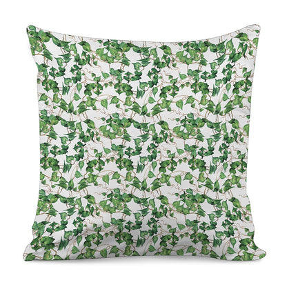 Watercolor Ivy Leaf Pattern Print Pillow Cover