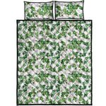 Watercolor Ivy Leaf Pattern Print Quilt Bed Set