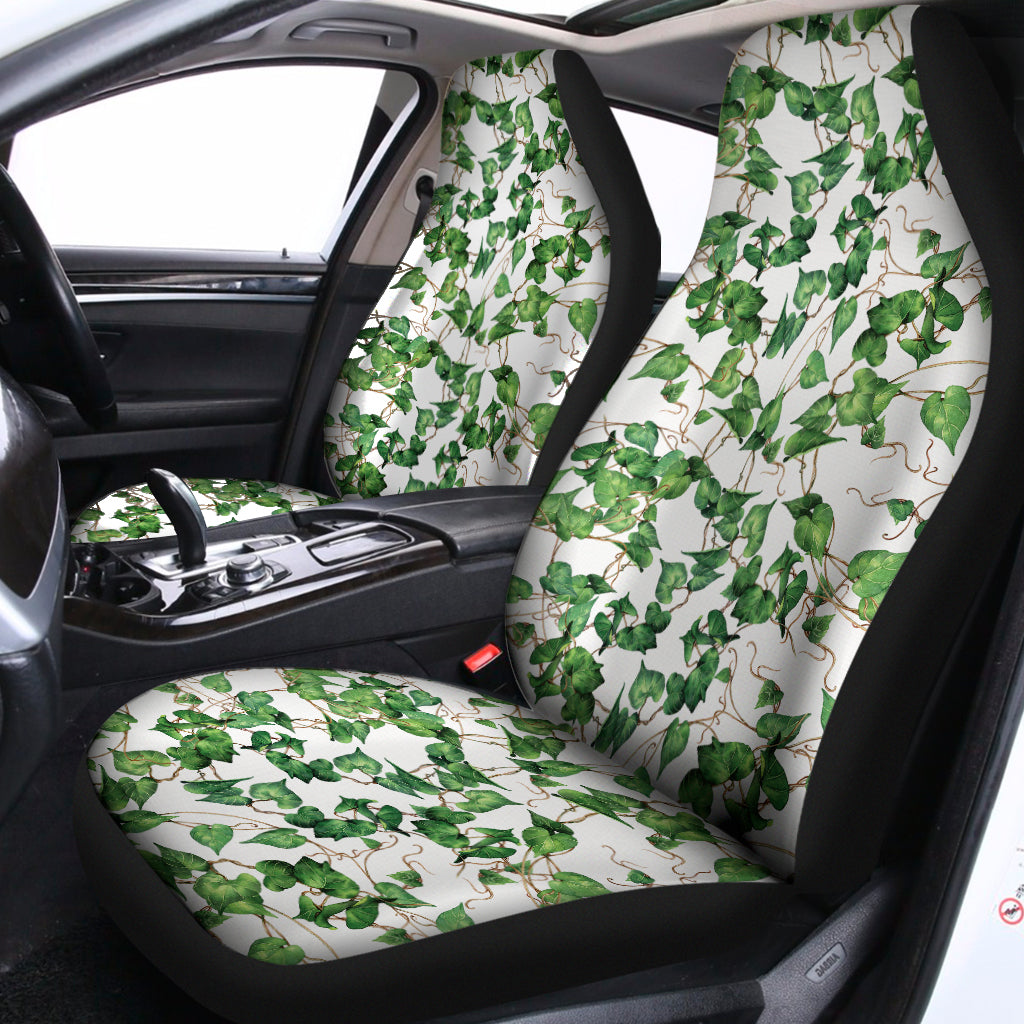 Watercolor Ivy Leaf Pattern Print Universal Fit Car Seat Covers