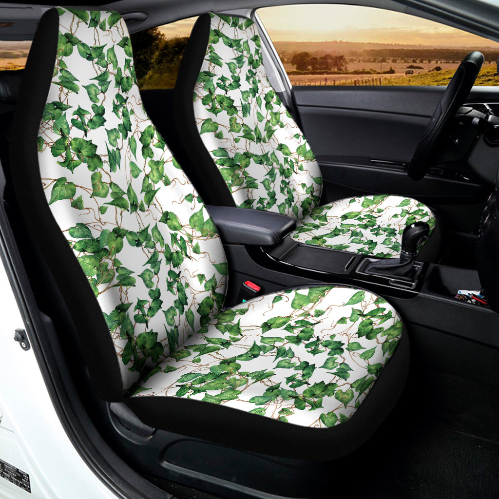 Watercolor Ivy Leaf Pattern Print Universal Fit Car Seat Covers