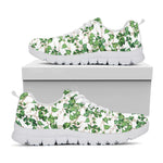 Watercolor Ivy Leaf Pattern Print White Sneakers