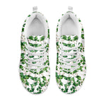 Watercolor Ivy Leaf Pattern Print White Sneakers