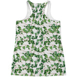 Watercolor Ivy Leaf Pattern Print Women's Racerback Tank Top