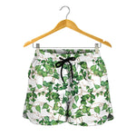 Watercolor Ivy Leaf Pattern Print Women's Shorts