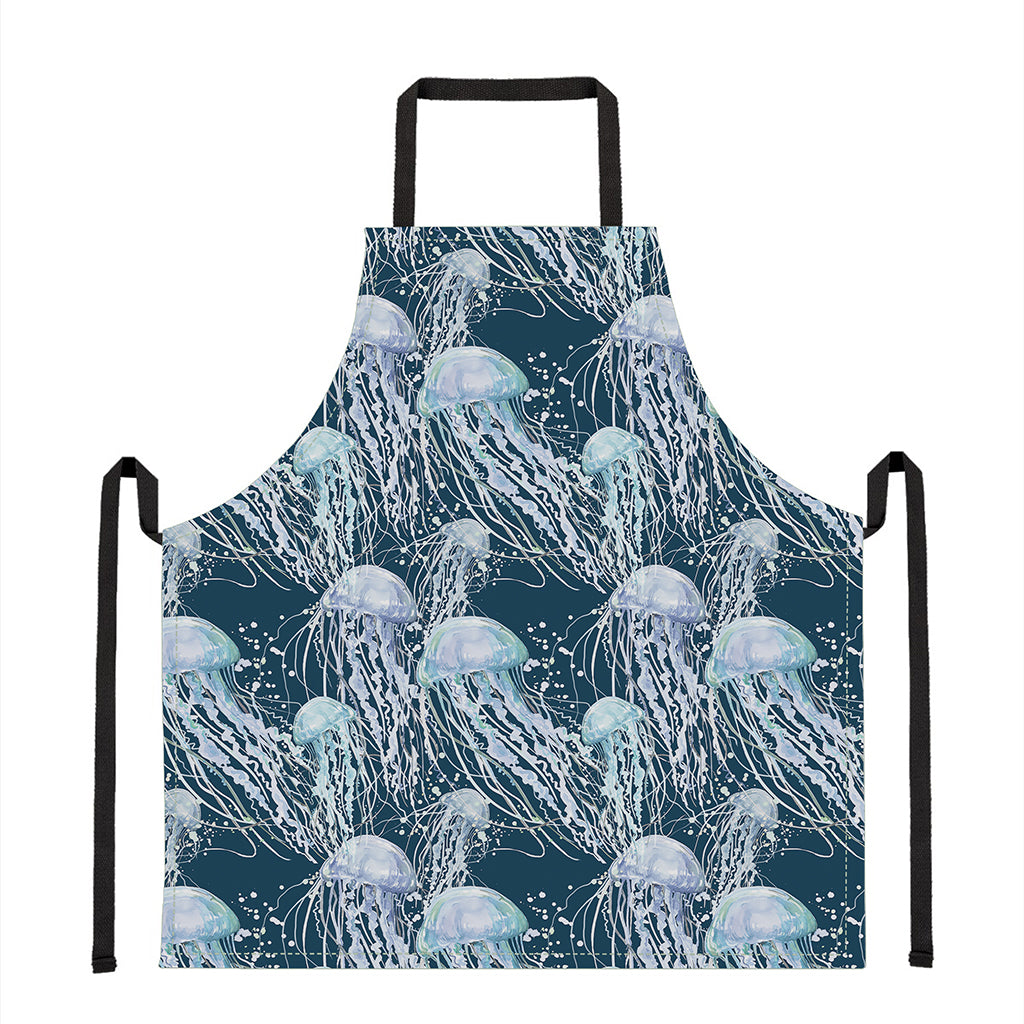 Watercolor Jellyfish Pattern Print Apron