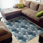 Watercolor Jellyfish Pattern Print Area Rug