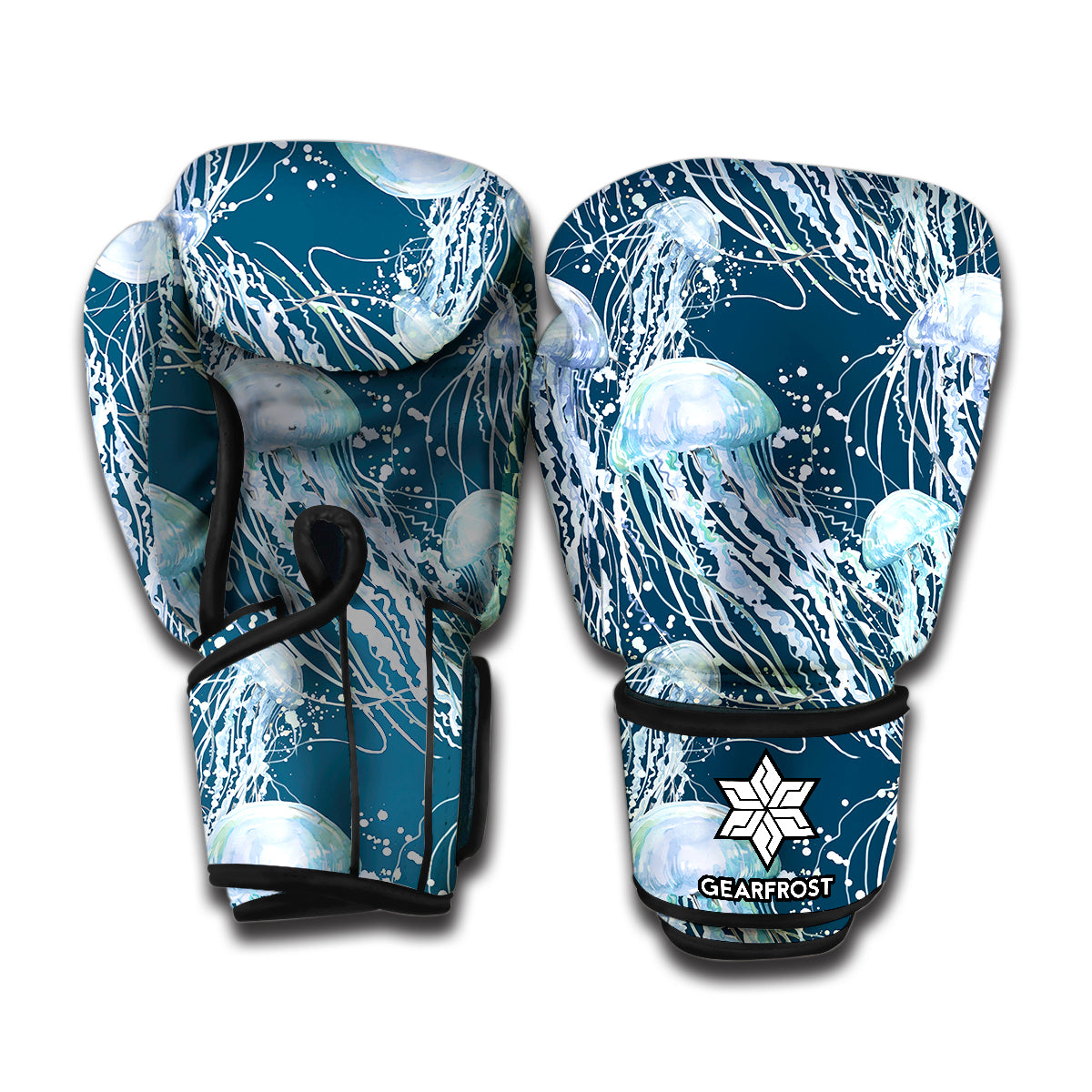 Octopus Teal And Purple Print Pattern Boxing Gloves