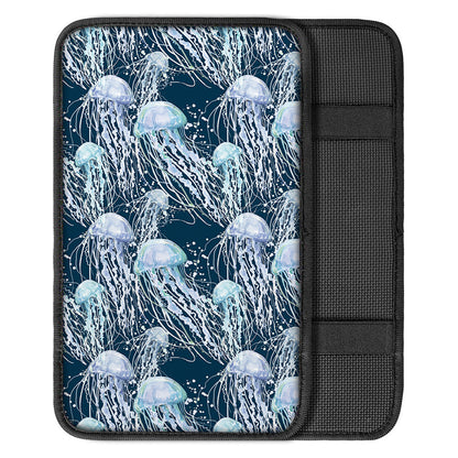 Watercolor Jellyfish Pattern Print Car Center Console Cover