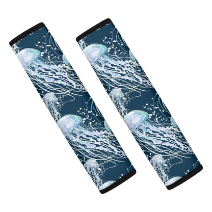 Watercolor Jellyfish Pattern Print Car Seat Belt Covers