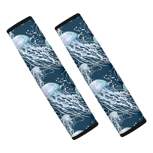 Watercolor Jellyfish Pattern Print Car Seat Belt Covers