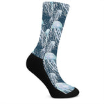 Watercolor Jellyfish Pattern Print Crew Socks