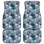 Watercolor Jellyfish Pattern Print Front and Back Car Floor Mats