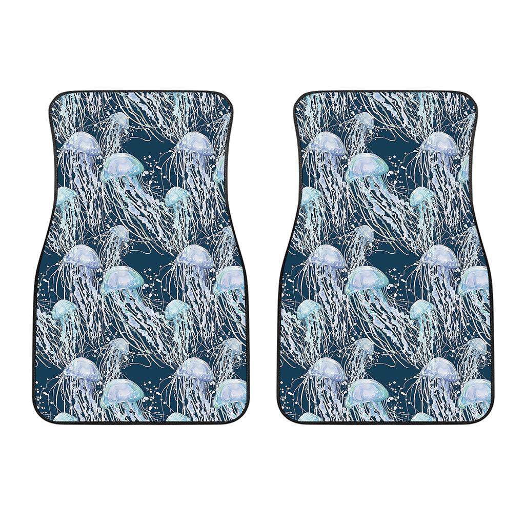 Watercolor Jellyfish Pattern Print Front Car Floor Mats