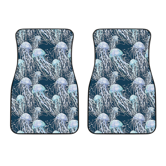 Watercolor Jellyfish Pattern Print Front Car Floor Mats