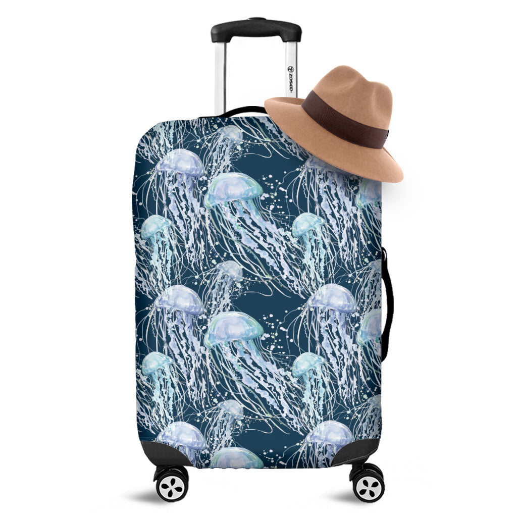 Watercolor Jellyfish Pattern Print Luggage Cover