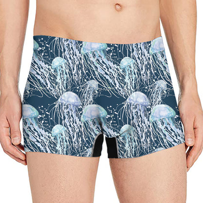 Watercolor Jellyfish Pattern Print Men's Boxer Briefs
