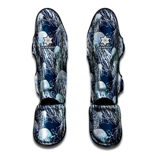 Watercolor Jellyfish Pattern Print Muay Thai Shin Guard