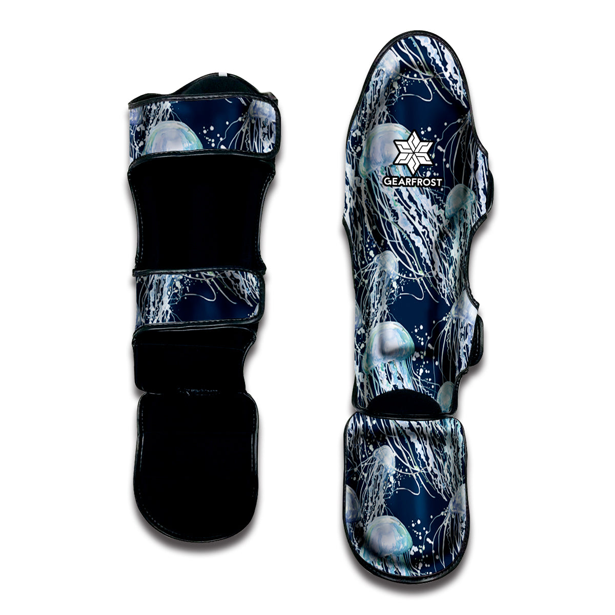 Watercolor Jellyfish Pattern Print Muay Thai Shin Guard