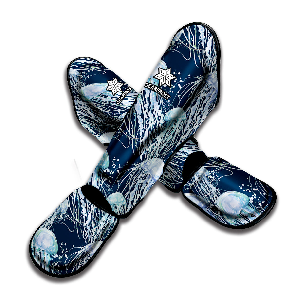 Watercolor Jellyfish Pattern Print Muay Thai Shin Guard