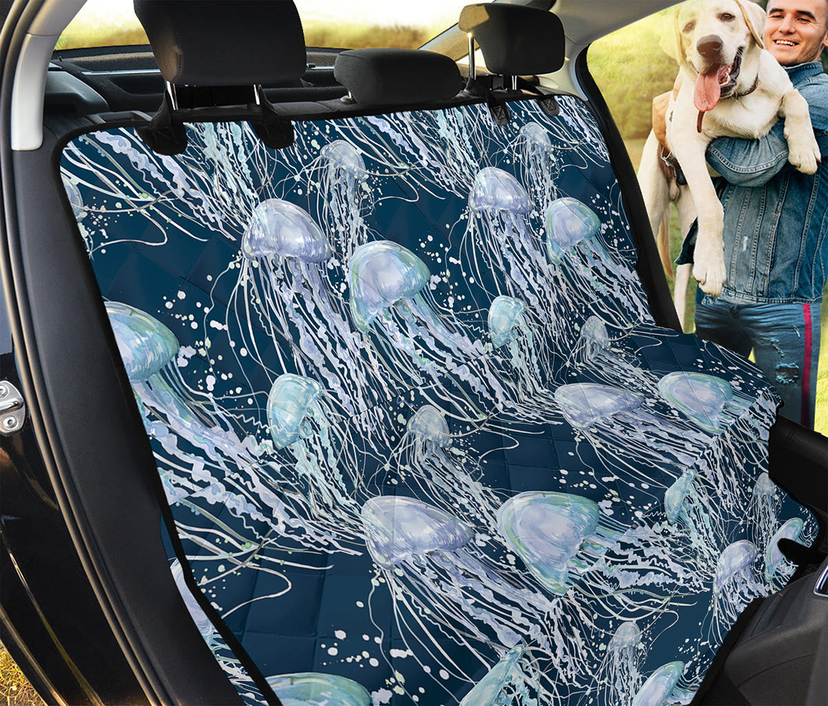 Watercolor Jellyfish Pattern Print Pet Car Back Seat Cover