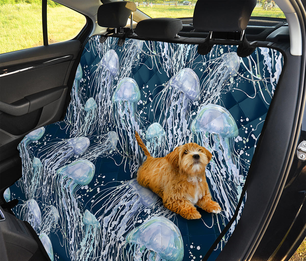 Watercolor Jellyfish Pattern Print Pet Car Back Seat Cover