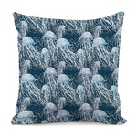 Watercolor Jellyfish Pattern Print Pillow Cover