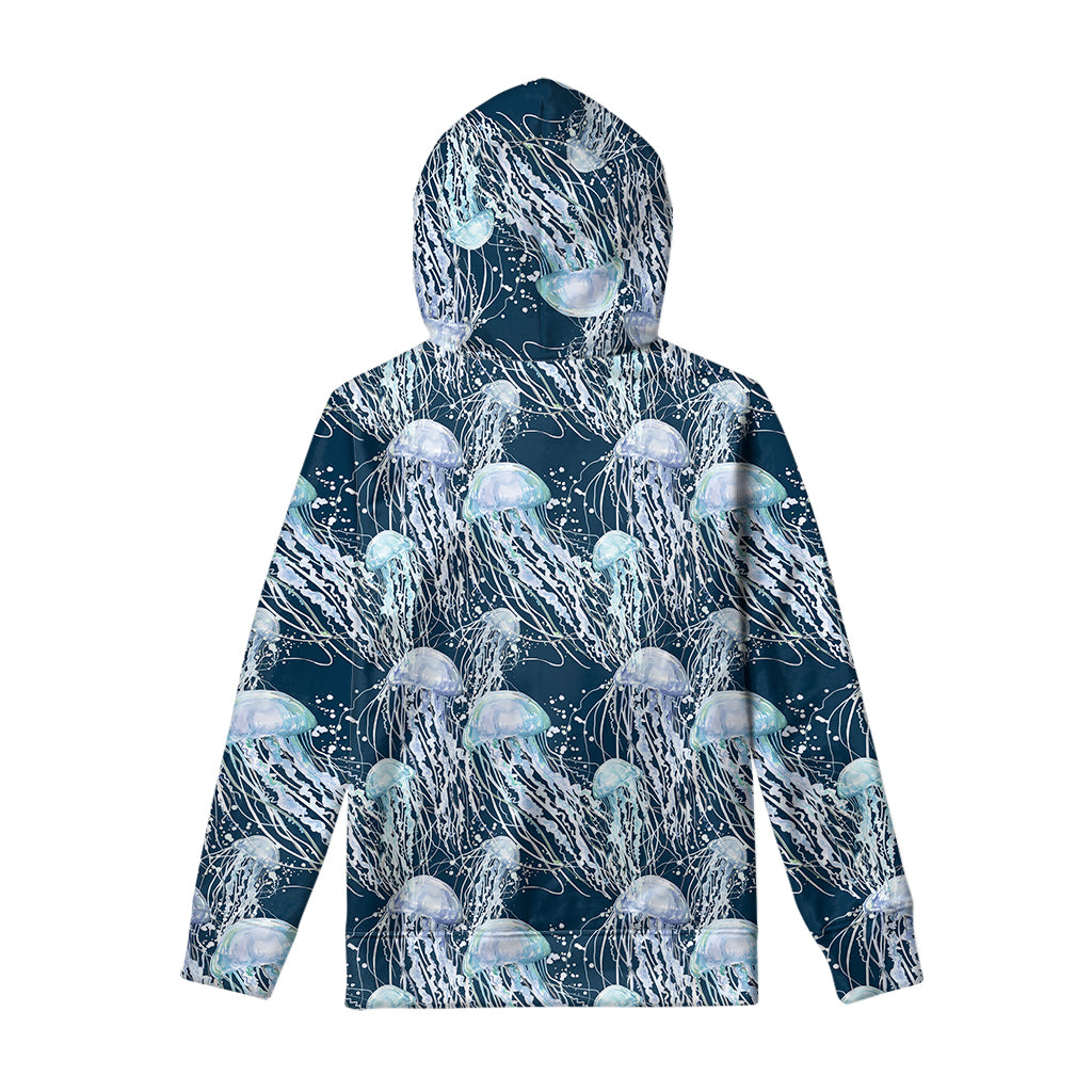 Watercolor Jellyfish Pattern Print Pullover Hoodie
