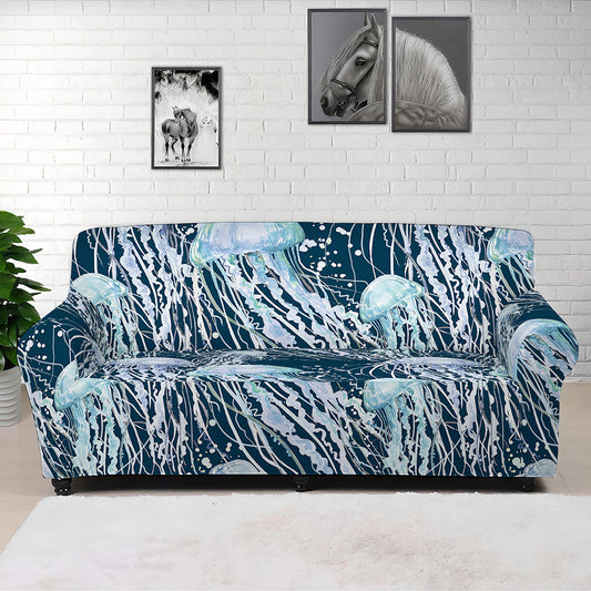 Watercolor Jellyfish Pattern Print Sofa Cover