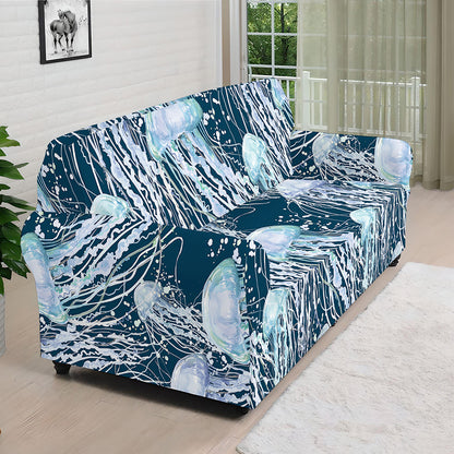 Watercolor Jellyfish Pattern Print Sofa Cover