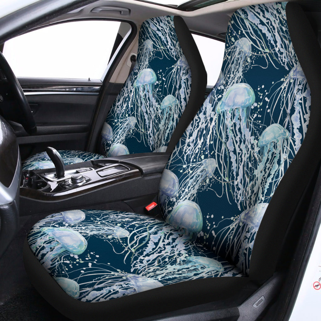 Watercolor Jellyfish Pattern Print Universal Fit Car Seat Covers