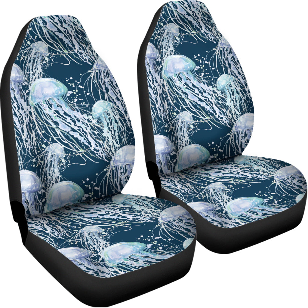 Watercolor Jellyfish Pattern Print Universal Fit Car Seat Covers