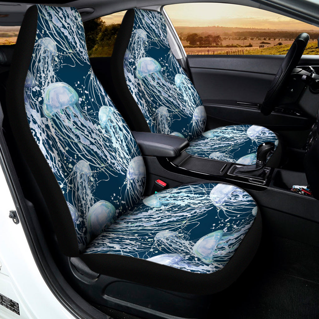 Watercolor Jellyfish Pattern Print Universal Fit Car Seat Covers