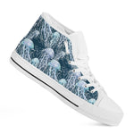 Watercolor Jellyfish Pattern Print White High Top Shoes