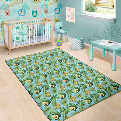 Watercolor Kiwi And Avocado Print Area Rug